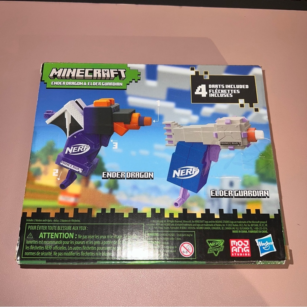 Nerf MicroShots Minecraft Ender Dragon and Elder Guardian Mini Blaster 2-Pack - Picture 2 of 7